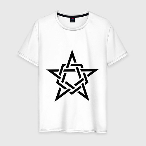 Мужская футболка Звезда в стиле кельтских узоров / Белый – фото 1
