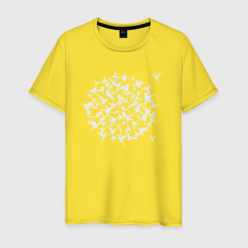 Мужская футболка Птички колибри / Желтый – фото 1
