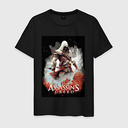Футболка хлопковая мужская Assassins creed poster, цвет: черный