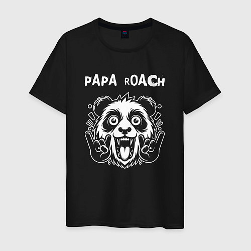 Мужская футболка Papa Roach rock panda / Черный – фото 1