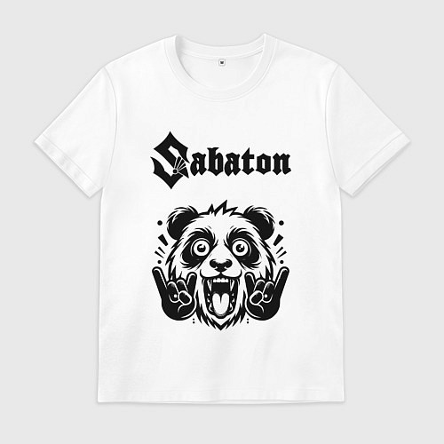 Мужская футболка Sabaton - rock panda / Белый – фото 1