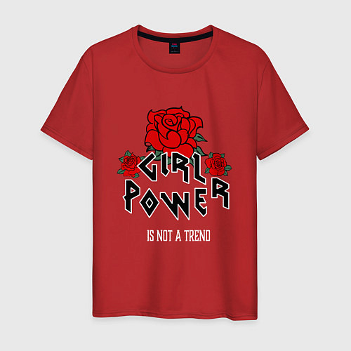 Мужская футболка Сила девушек это не тренд / Красный – фото 1