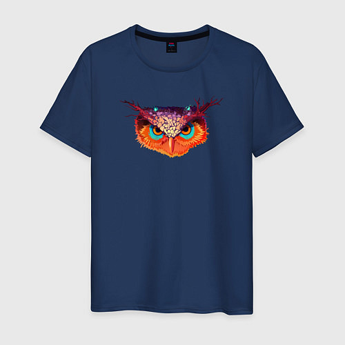 Мужская футболка Мудрая волшебная сова / Тёмно-синий – фото 1