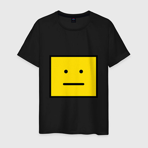 Мужская футболка Квадратный смайлик / Черный – фото 1