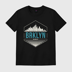 Футболка хлопковая мужская Brooklyn city, цвет: черный