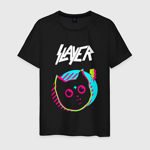 Мужская футболка Slayer rock star cat / Черный – фото 1