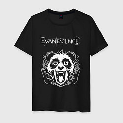 Футболка хлопковая мужская Evanescence rock panda, цвет: черный