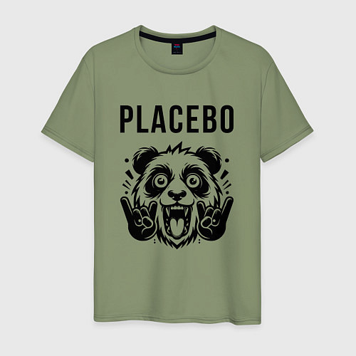 Мужская футболка Placebo - rock panda / Авокадо – фото 1