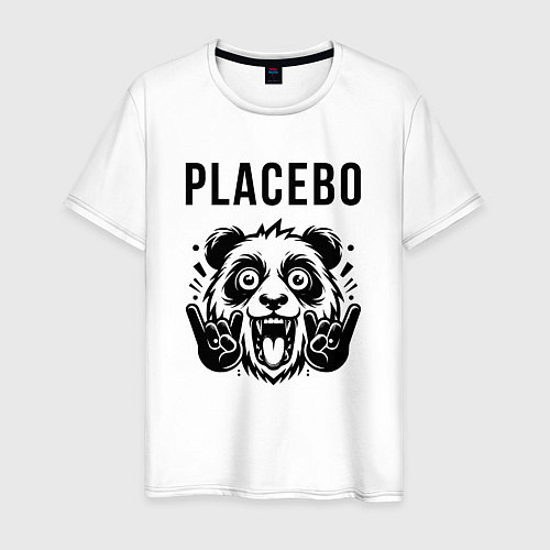 Мужская футболка Placebo - rock panda / Белый – фото 1