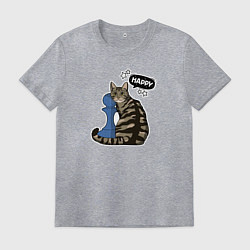 Мужская футболка Кошка Юся и шахматная пешка