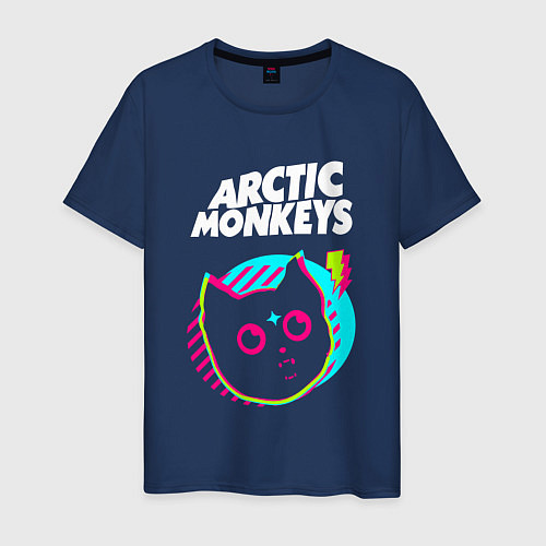 Мужская футболка Arctic Monkeys rock star cat / Тёмно-синий – фото 1