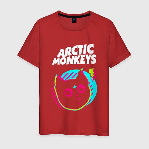 Мужская футболка Arctic Monkeys rock star cat / Красный – фото 1