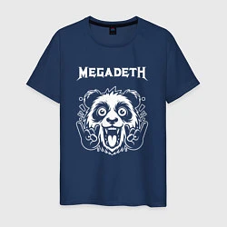 Футболка хлопковая мужская Megadeth rock panda, цвет: тёмно-синий