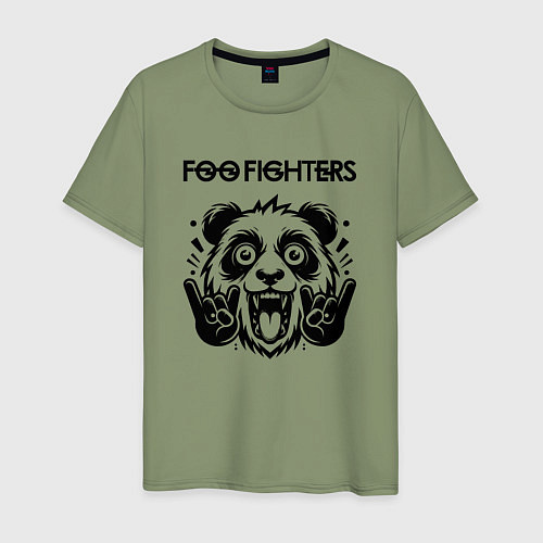 Мужская футболка Foo Fighters - rock panda / Авокадо – фото 1