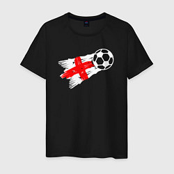 Футболка хлопковая мужская Футбол Англии, цвет: черный