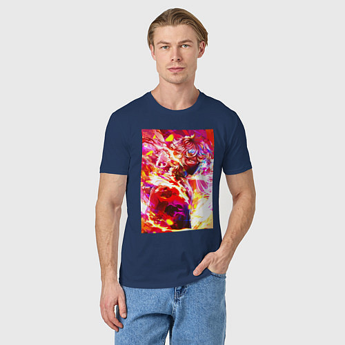 Мужская футболка Адский рай огненный Габимару / Тёмно-синий – фото 3