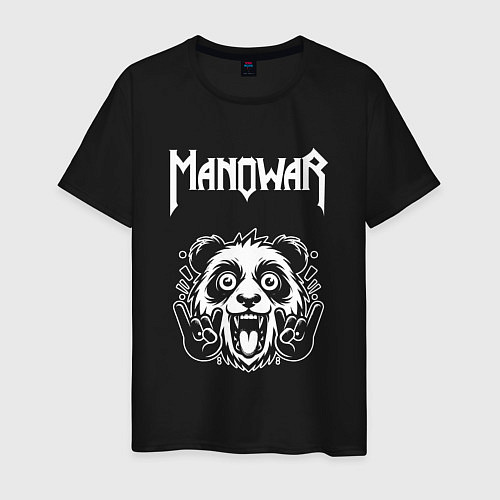 Мужская футболка Manowar rock panda / Черный – фото 1