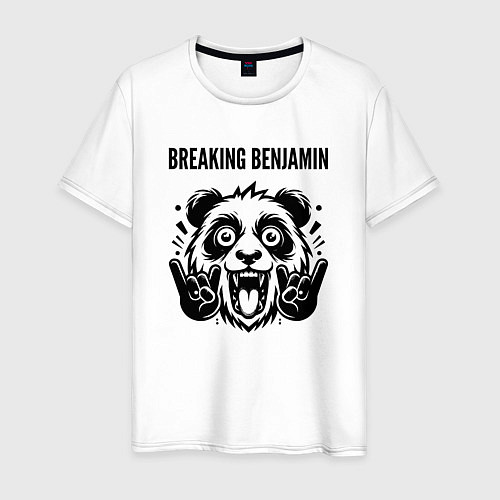 Мужская футболка Breaking Benjamin - rock panda / Белый – фото 1