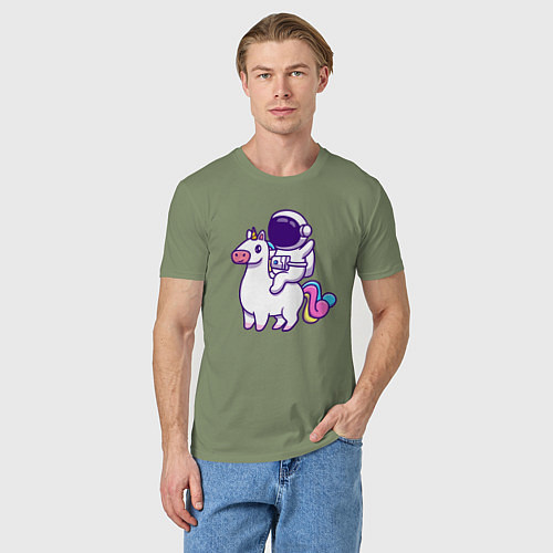 Мужская футболка Космонавт и единорог / Авокадо – фото 3