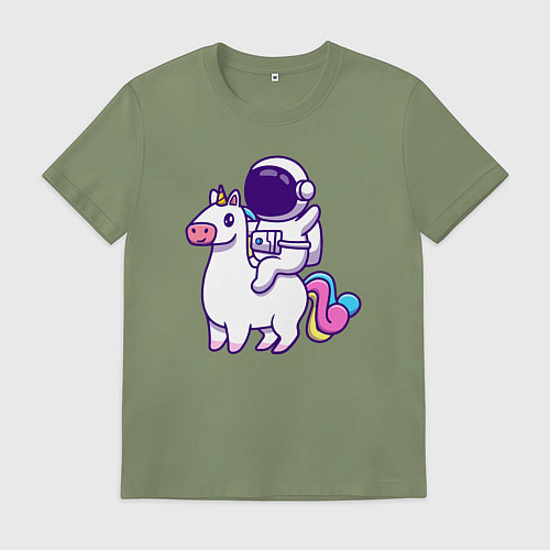 Мужская футболка Космонавт и единорог / Авокадо – фото 1