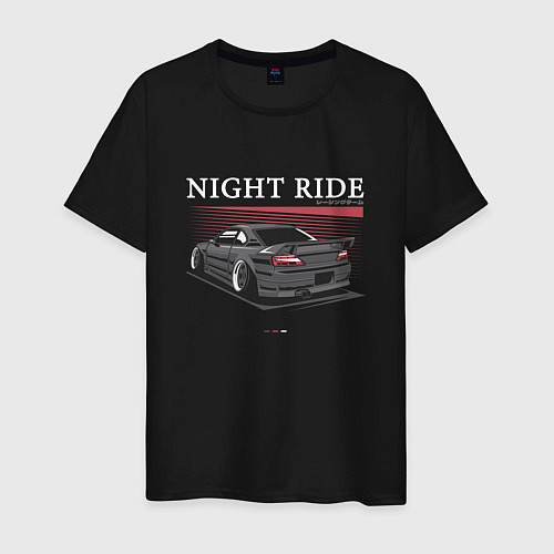 Мужская футболка Nissan skyline night ride / Черный – фото 1