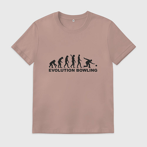 Мужская футболка Эволюция боулинга / Пыльно-розовый – фото 1