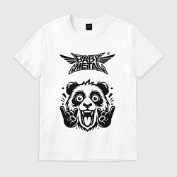 Футболка хлопковая мужская Babymetal - rock panda, цвет: белый