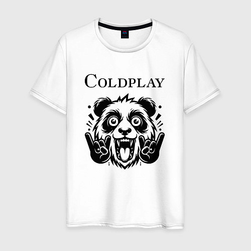 Мужская футболка Coldplay - rock panda / Белый – фото 1