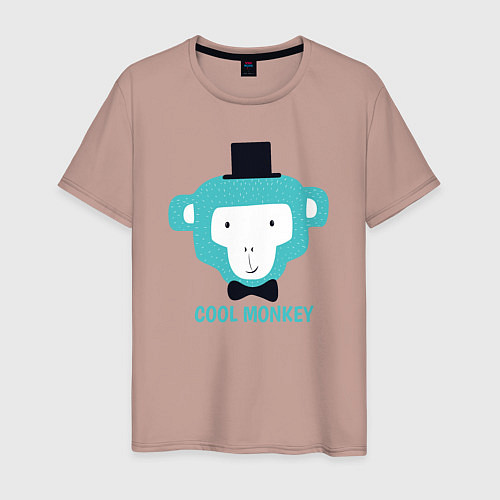 Мужская футболка Cool monkey / Пыльно-розовый – фото 1