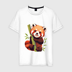 Футболка хлопковая мужская The Red Panda, цвет: белый