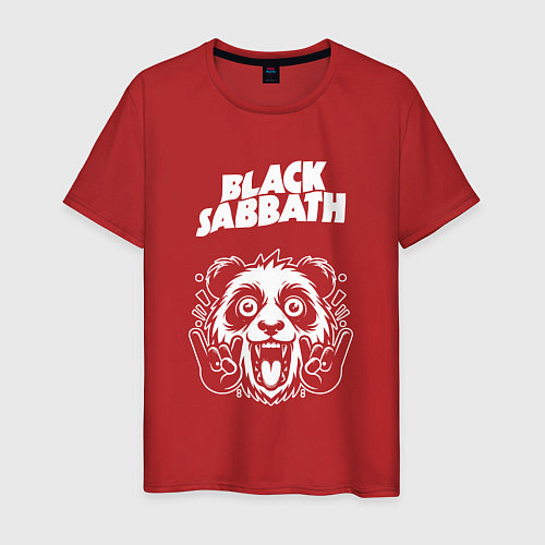 Мужская футболка Black Sabbath rock panda / Красный – фото 1