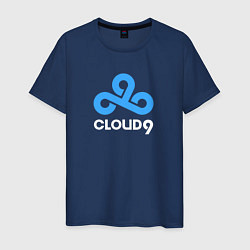 Футболка хлопковая мужская Cloud9 - pattern, цвет: тёмно-синий