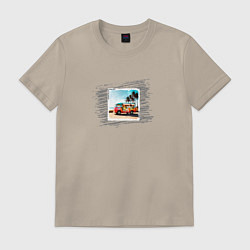 Футболка хлопковая мужская Cruising style, цвет: миндальный