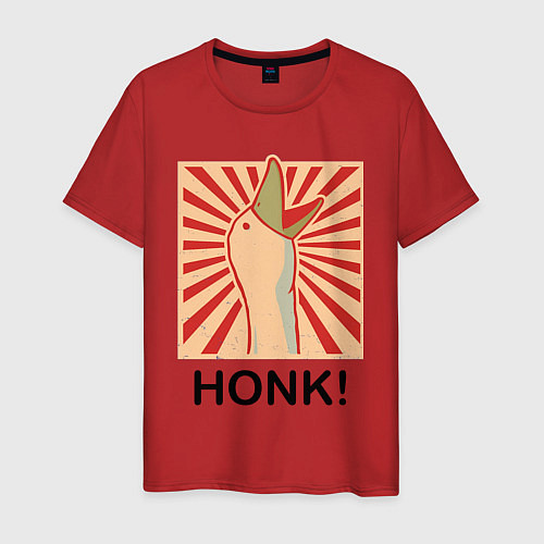 Мужская футболка Гусь honk / Красный – фото 1