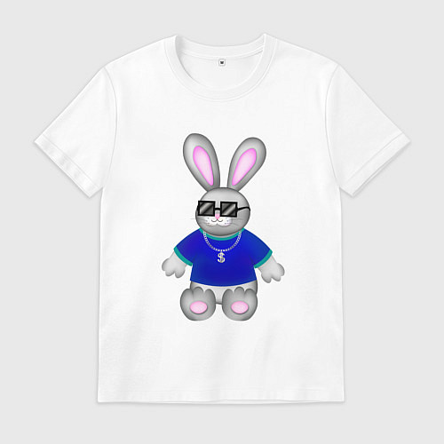 Мужская футболка Кролик с цепочкой / Белый – фото 1