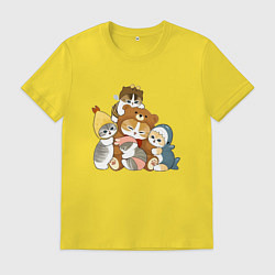 Мужская футболка Милые котики в шапках мем