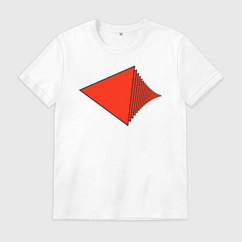 Мужская футболка Красные треугольники в перспективе / Белый – фото 1