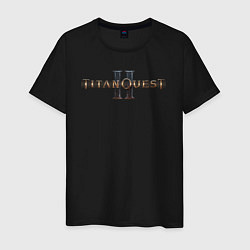 Футболка хлопковая мужская Titan quest 2 logo, цвет: черный