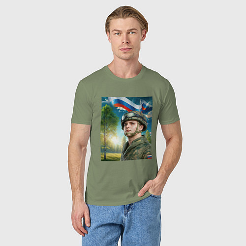 Мужская футболка На защите Отчизны / Авокадо – фото 3