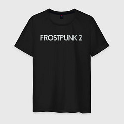Футболка хлопковая мужская Frostpunk 2 logo, цвет: черный