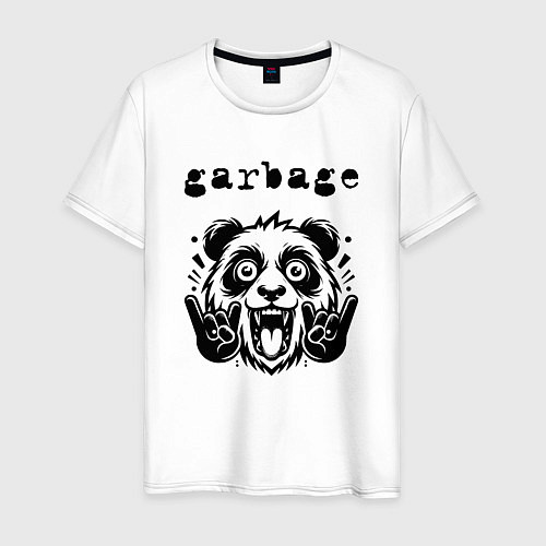 Мужская футболка Garbage - rock panda / Белый – фото 1