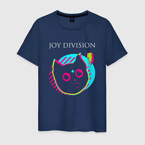 Мужская футболка Joy Division rock star cat / Тёмно-синий – фото 1