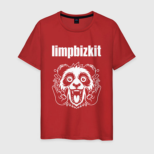 Мужская футболка Limp Bizkit rock panda / Красный – фото 1