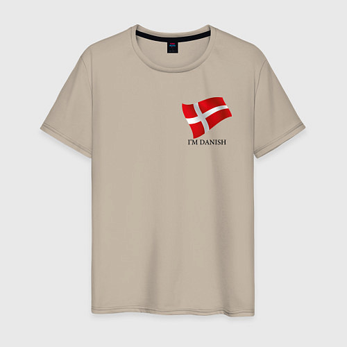 Мужская футболка Im Danish - motto / Миндальный – фото 1