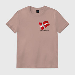 Футболка хлопковая мужская Im Danish - motto, цвет: пыльно-розовый