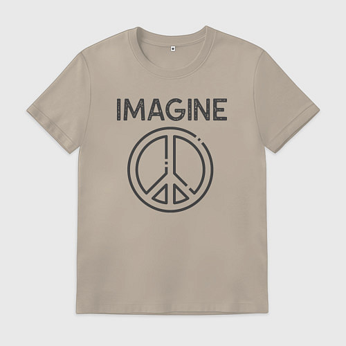 Мужская футболка Peace imagine / Миндальный – фото 1