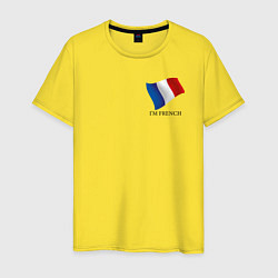 Футболка хлопковая мужская Im French - motto, цвет: желтый