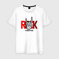 Мужская футболка Rock forever skeleton hand