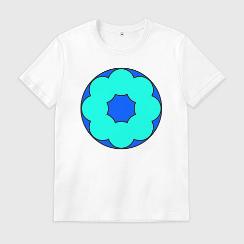 Мужская футболка Цветочный орнамент из окружностей / Белый – фото 1
