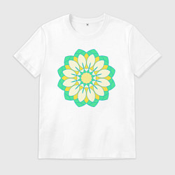 Мужская футболка Мандала зеленых оттенков